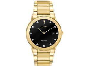 Citizen Eco-Drive Mens Axiom Diamond Gold Tone Bracelet Dress Watch AU1062-56G Citizen Eco-Drive Mens Axiom Diamond Gold Tone Bracelet Dress Watch AU1062-56G