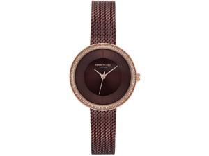 Women's Kenneth Cole Classic Brown Crystallized Mesh Band Watch KC50198003