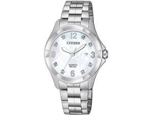 Women's Citizen Steel Case Pearl Crystallized Dial Watch EU6080-58D