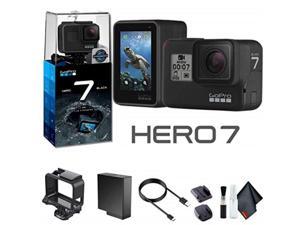 gopro hero7 black  waterproof action camera with touch screen hero7 black, 4k hd video, 12mp photos, live streaming and stabilization  base kit