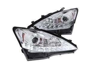 Spec-D Tuning SMD Led Signal Chrome Housing Clear Lens Projector Headlights for 2006-2009 Lexus Is250 Is350 Head Light Assembly Left + Right Pair Spec-D Tuning SMD Led Signal Chrome Housing Clear Lens Projector Headlights for 2006-2009 Lexus Is250 Is350 Head Light Assembly Left + Right Pair