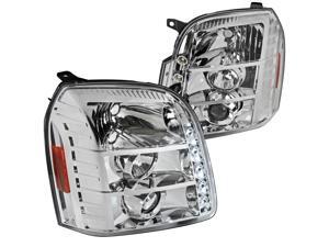 Spec-D Tuning Led Chrome Housing Clear Lens Projector Headlight for 2007-2014 GMC Yukon Denali Xl Replacement Head Light Assembly Left + Right Pair Spec-D Tuning Led Chrome Housing Clear Lens Projector Headlight for 2007-2014 GMC Yukon Denali Xl Replacement Head Light Assembly Left + Right Pair
