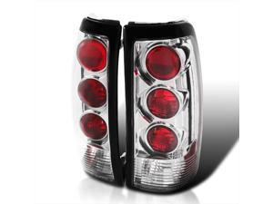 Spec-D Tuning Chrome Housing Clear Lens Tail Lights Compatible with Chevy Silverado 1500 2500 2500HD 1999-2002, 01-03 3500, 99-03 GMC Sierra, L+R Pair Taillight Assembly