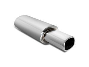 Spec-D Tuning Universal Oval Tip Hi Flow Muffler + Hp Stainless Steel Spec-D Tuning Universal Oval Tip Hi Flow Muffler + Hp Stainless Steel