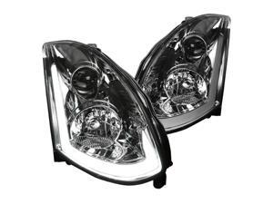 Spec-D Tuning Integrated Led & Signal Smoke Lens Projector Headlights for 2003-2005 Infiniti G35 Coupe Head Light Assembly Left+Right Pair Spec-D Tuning Integrated Led & Signal Smoke Lens Projector Headlights for 2003-2005 Infiniti G35 Coupe Head Light Assembly Left+Right Pair