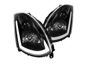 Spec-D Tuning Led Strip Projector Headlights Black for 2003-2005 Infiniti G35 Coupe Hid Type Head Light Assembly Left + Right Pair Spec-D Tuning Led Strip Projector Headlights Black for 2003-2005 Infiniti G35 Coupe Hid Type Head Light Assembly Left + Right Pair
