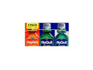 Vicks DayQuil & NyQuil SEVERE Cold & Flu Relief Liquid, Original (12 fl oz, 3pk) Vicks DayQuil & NyQuil SEVERE Cold & Flu Relief Liquid, Original (12 fl oz, 3pk)