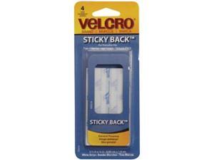VELCRO(R) brand STICKY BACK(R) Tape 3/4"X3-1/2" 4/Pkg-White VELCRO(R) brand STICKY BACK(R) Tape 3/4"X3-1/2" 4/Pkg-White