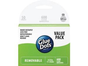 Glue Dots 1/2" Removable Dots School Value Pack 600/Pkg- Glue Dots 1/2" Removable Dots School Value Pack 600/Pkg-