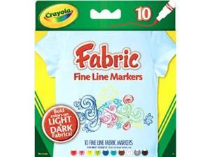 BINNEY & SMITH / CRAYOLA Fabric Markers Fine Line Non-Toxic 10/PK Assorted BINNEY & SMITH / CRAYOLA Fabric Markers Fine Line Non-Toxic 10/PK Assorted