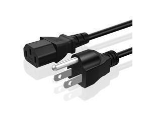 Universal Power Cord (1 Feet) - NEMA 5-15P to IEC320C13 Power Cable Wire Connector Socket Plug Jack - Black