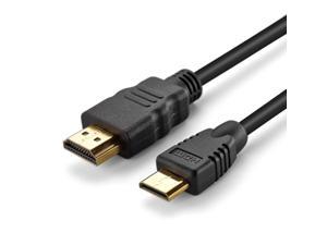Mini HDMI to HDMI Cable (15 Ft) Adapter - High Speed Video Audio AV HDMI Male C to Male A Premium Connector Converter Adaptor Cord Supports 3D, ARC
