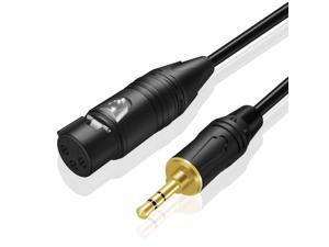 3.5mm (1/8 inch) to XLR Cable (6FT) Male to Female TRS Stereo Headphone AUX Audio Jack Plug Converter Wire Cord for Laptop, Tablet, Audio Equipment