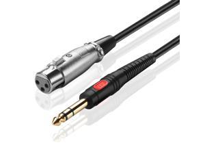 Premium 3 Pin XLR Female to 6.3mm (1/4 Inch) TRS Stereo Jack Male M/F Balanced MIC Microphone Audio Cable 10 Feet