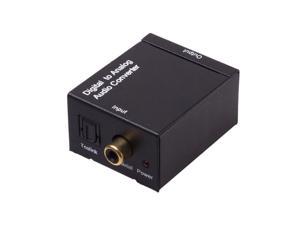 Digital to Analog (L/R) Audio Converter - Changes Digital Coaxial or Optical Toslink [SPDIF] into RCA Type Stereo 3.5mm Jack Audio Outputs 192kHz/24bit With AC Power Adapter