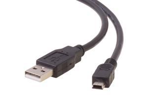 15 Ft USB 2.0 Type High Speed Type A Male To Mini B 5 Pin Male Camera Data Cable 15 Feet in Black