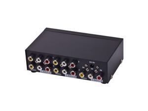 AV Splitter 1 In 4 Out 3 RCA Composite Video L/R Audio Splitter Amplifier Distribution Split Box for Cable Box DVD DVR Analog TV