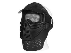 Tactical Airsoft Mask Paintball Game Full Face Protection Safety Guard in Black with Eye Mesh for Outdoor Activity Party Movie Props Fit Most Adult Men Women