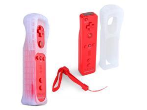 Wireless Remote Wiimote Control Controller + Silicone Case Sleeve Skin Cover + Wrist Strap for Nintendo Wii Games System Red Built Motion Plus 2in1 Wireless Remote Wiimote Control Controller + Silicone Case Sleeve Skin Cover + Wrist Strap for Nintendo Wii Games System Red Built Motion Plus 2in1