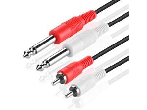 Premium Dual 1/4 Inch To Dual RCA Audio Cable (3FT) - Male 6.35mm 1/4" Phono Mono to RCA Connector Wire Cord Plug Jack Premium Dual 1/4 Inch To Dual RCA Audio Cable (3FT) - Male 6.35mm 1/4" Phono Mono to RCA Connector Wire Cord Plug Jack