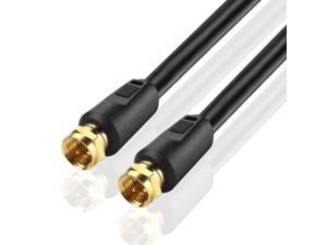 Coaxial Cable (3 Feet) F Connectors F-Type Pin Plug Socket Male Twist-On Adapter Jack with Quad Shielded RG6 Coax Patch Cable Wire Cord Black Coaxial Cable (3 Feet) F Connectors F-Type Pin Plug Socket Male Twist-On Adapter Jack with Quad Shielded RG6 Coax Patch Cable Wire Cord Black
