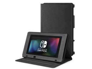 Nintendo Switch Protective Case Portable Play Stand - Adjustable Desktop Flip Multi-Angled View Stand Cover Holder w/ Premium PU Leather Skin Slim Fit For Switch Console Tablet (Black) Nintendo Switch Protective Case Portable Play Stand - Adjustable Desktop Flip Multi-Angled View Stand Cover Holder w/ Premium PU Leather Skin Slim Fit For Switch Console Tablet (Black)