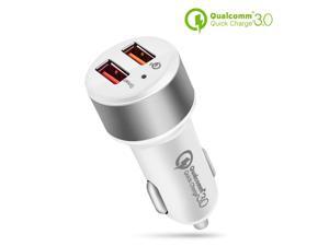 USB Car Charger Dual Port w/ 18W QC Quick Charge 3.0 Smart IC Fast Charging Power Adapter for iPhone 11 Pro Max, Samsung Note10+ / S10, Google Pixel 4 XL, iPad, AirPods Pro, Tablets (White) USB Car Charger Dual Port w/ 18W QC Quick Charge 3.0 Smart IC Fast Charging Power Adapter for iPhone 11 Pro Max, Samsung Note10+ / S10, Google Pixel 4 XL, iPad, AirPods Pro, Tablets (White)