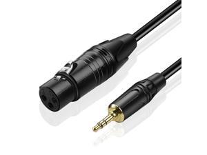 3.5mm (1/8 inch) to XLR Cable (10FT) Male to Female TRS Stereo Headphone AUX Audio Jack Plug Converter Wire Cord for Laptop, Tablet, Audio Equipment