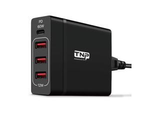 USB-C Type-C PD Charger - USB-IF Certified 72W 4-Port Desktop Wall Charger w/ 60W Power Delivery Port & Type C Cable, Compatible w/ MacBook Pro/Air 2018, iPad Pro 2018, iPhone XS/Max/XR/X/8/7, Galaxy USB-C Type-C PD Charger - USB-IF Certified 72W 4-Port Desktop Wall Charger w/ 60W Power Delivery Port & Type C Cable, Compatible w/ MacBook Pro/Air 2018, iPad Pro 2018, iPhone XS/Max/XR/X/8/7, Galaxy