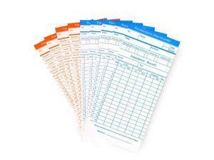 Time Cards Thermal Print Monthly Timesheet, 6 Column 2-Sided Orange / Blue Employee Attendance Card for Time Punch Clock, 100 Pack Time Cards Thermal Print Monthly Timesheet, 6 Column 2-Sided Orange / Blue Employee Attendance Card for Time Punch Clock, 100 Pack