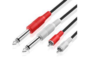 Premium Dual 1/4 Inch To Dual RCA Audio Cable (15FT) - Male 6.35mm 1/4" Phono Mono to RCA Connector Wire Cord Plug Jack Premium Dual 1/4 Inch To Dual RCA Audio Cable (15FT) - Male 6.35mm 1/4" Phono Mono to RCA Connector Wire Cord Plug Jack