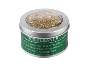 Soldering Iron Tip Cleaner, Soft Coiled Brass Wire Sponge Stainless Steel Holder with Rosin Flux