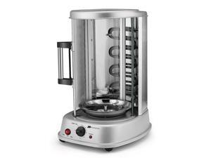Vertical Tower Rotating Rotisserie Oven Grill - Shawarma Kebab Electric Cooker Machine Countertop w/ Stainless Doner Kebab Skewers & Rack Accessories Stain Resistant 5 in 1 for Professional & Home Use Vertical Tower Rotating Rotisserie Oven Grill - Shawarma Kebab Electric Cooker Machine Countertop w/ Stainless Doner Kebab Skewers & Rack Accessories Stain Resistant 5 in 1 for Professional & Home Use
