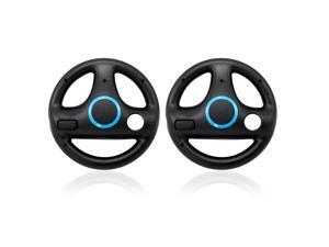 Steering Wheel for Nintendo Wii Motion Plus Remote Controller (2 Pack), Ideal for Mario Kart Racing Driving Games Black Steering Wheel for Nintendo Wii Motion Plus Remote Controller (2 Pack), Ideal for Mario Kart Racing Driving Games Black
