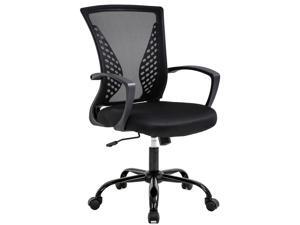 Office Chair Ergonomic Desk Chair Mesh Computer Chair with Lumbar Support Armrest Mid Back Rolling Swivel Adjustable Task Chair for Women Adults, Black Office Chair Ergonomic Desk Chair Mesh Computer Chair with Lumbar Support Armrest Mid Back Rolling Swivel Adjustable Task Chair for Women Adults, Black
