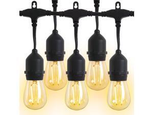 Outdoor String Lights LED 48 FT 15 Hanging Sockets Patio Lights Weatherproof Strand Edison Vintage Bulbs Hanging Lights String Commercial Decor Decorative Cafe Backyard Patio Lights For Bistro Garden Outdoor String Lights LED 48 FT 15 Hanging Sockets Patio Lights Weatherproof Strand Edison Vintage Bulbs Hanging Lights String Commercial Decor Decorative Cafe Backyard Patio Lights For Bistro Garden