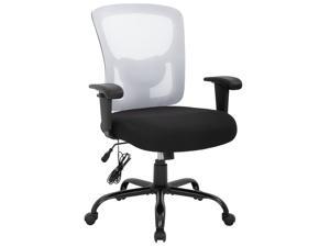 Black Devoko Big and Tall Office Chair 400 lbs Ergonomic Desk Chair with Adjustable Armrests High-Back Computer Chair with Lumbar Support Executive Swivel Conference Chair