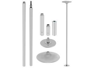 Professional Stripper Pole Stripper Pole Spinning Portable Removable 45mm Pole Dancing Pole For Home For Exercise Club Party 7.2-9 ft Height Adjudtable & Silver