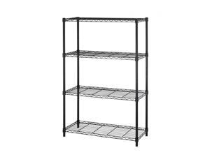 Black 36"x14"x54" 4 Tier Layer Shelf Adjustable Steel Wire Metal Shelving Rack Black 36"x14"x54" 4 Tier Layer Shelf Adjustable Steel Wire Metal Shelving Rack