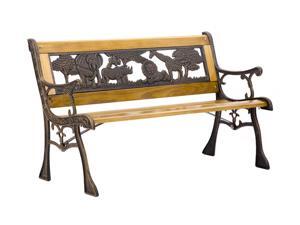 Patio Garden Bench Park Porch Chair Cast Iron Hardwood Furniture Animals 335 Patio Garden Bench Park Porch Chair Cast Iron Hardwood Furniture Animals 335
