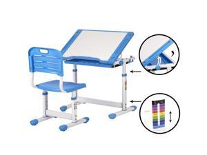 Blue Adjustable Children's Desk Chair Set Child Study Desk Kids Study Table XLQ Blue Adjustable Children's Desk Chair Set Child Study Desk Kids Study Table XLQ