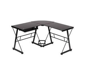 L Shaped Desk Office Computer Glass Corner Desk With Keyboard Tray L Shaped Desk Office Computer Glass Corner Desk With Keyboard Tray