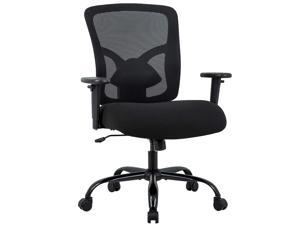 BestOffice Big and Tall 400lb Office Chair Desk Ergonomic Executive Rolling Swive Adjustable Arms Mesh Back Computer Task Stool with Lumbar Support for Women Men, Black
