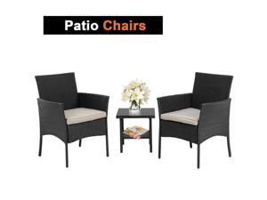 Patio Furniture Sets 3 Pieces Outdoor Bistro Set Rattan Chairs Wicker Conversation Sets with Table Outdoor Garden Furniture Sets,Black Patio Furniture Sets 3 Pieces Outdoor Bistro Set Rattan Chairs Wicker Conversation Sets with Table Outdoor Garden Furniture Sets,Black