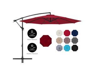 Best Choice Products 10ft 360 Degree Rotating Cantilever Offset Hanging Market Patio Umbrella W Easy Tilt Red Newegg Com