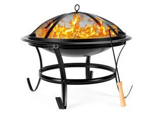 Best Choice Products 22in Steel Outdoor Fire Pit Bowl BBQ Grill w/ Screen Cover, Log Grate, Poker for Camping, Bonfire Best Choice Products 22in Steel Outdoor Fire Pit Bowl BBQ Grill w/ Screen Cover, Log Grate, Poker for Camping, Bonfire