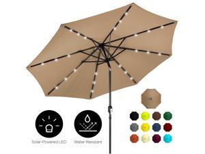 Best Choice Products 10ft Solar Led Lighted Patio Umbrella W Tilt Adjustment Fade Resistant Fabric Red Newegg Com