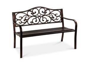 Best Choice Products 50in Classic Steel Patio Garden Bench for Yard, Porch w/ Decorative Floral Scroll Design - Bronze Best Choice Products 50in Classic Steel Patio Garden Bench for Yard, Porch w/ Decorative Floral Scroll Design - Bronze