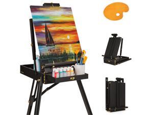 Best Choice Products Portable Wooden Folding French Easel Adjustable Sketch Box Tripod w/ Drawer, Pallet, Handle- Black Best Choice Products Portable Wooden Folding French Easel Adjustable Sketch Box Tripod w/ Drawer, Pallet, Handle- Black
