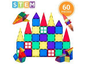 best choice products kids magnetic building block tiles toy set w